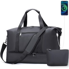 Gym Bag for Men and Women, Travel Duffel Bag, Large Carry On Duffel Bag with Shoe Compartment, Weekender Overnight Bag, Waterproof Sports Gym Tote with Toiletry Bag - MIYCOO in Kuwait