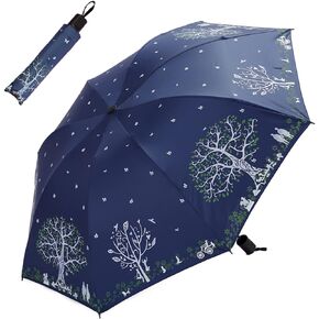 Manual Open Foldable Umbrella, Waterproof & Anti-UV Compact Backpack Umbrella, Portable Folding Travel Umbrella