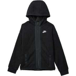Nike Boy's NSW Club Fleece Winterized Full Zip (Little Kids/Big Kids) Black/White SM (8 Big Kid) in Saudi Arabia