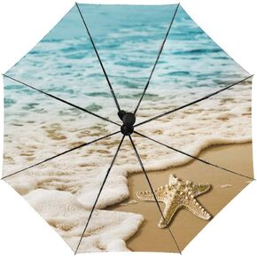 Travel Umbrella Windproof Automatic Umbrella, Rainbow Butterfly Folding Umbrella, Waterproof Compact Sun & Rain Umbrellas for Women Men Kid