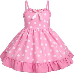IBTOM CASTLE Toddler Baby Girl Tutu Dress Princess Backless Polka Dot Ruffle Dress First Birthday Party Cake Smash Outfit
