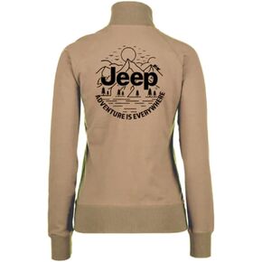 Jeep Adventure is Everywhere Mid Weight Zip Fleece Jacket | Front Pouch Pocket Traditional Silhouette