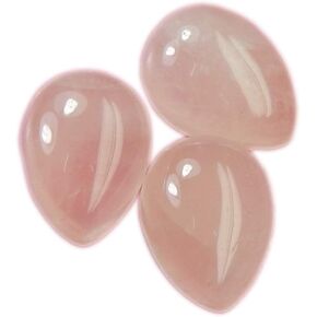 Natural Rose Quartz 12x16mm Pear Shape Cabochon Loose Gemstone 3pcs Box. for Healing Wellness and Jewelry Making.