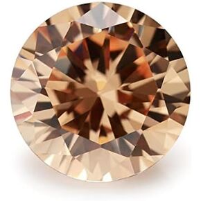 500PCS 0.8MM To 15.0 MM AAAAA Round Machine Cut Champagne Loose CZ Stones Cubic Zirconia