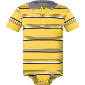 Landofgenie Mens Short Sleeve Bodysuit Polo Shirt Stripe Romper One Piece Plus Size Pajamas Tops for Men