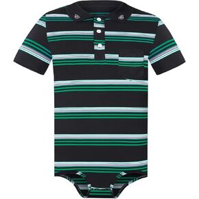 Landofgenie Mens Short Sleeve Bodysuit Polo Shirt Stripe Romper One Piece Plus Size Pajamas Tops for Men in Kuwait