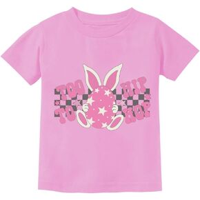 Girls Easter Tshirt Kids Funny Hip Hop Bunny Toddler Tees Shirts Outfit Clothes Easter Gifts 1-7 Years