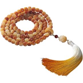 FAZOVIN Handmade Efflorescent Bodhi 108 Mala Beads Bracelet for Women with Tassle Meditation Necklace for Prayer and Yoga