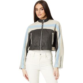 [BLANKNYC] Womens Women's Vegan Leather Racer Moto Jacket