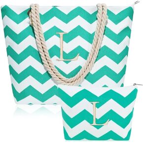 Tote Bag for Women - Personalized Canvas Beach Tote Bag Waterproof Bag with Makeup Bag for Women Birthday Gifts