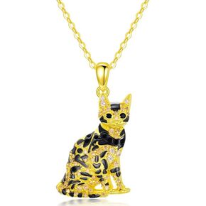 Cat Necklaces 13 Breeds of Cats Necklaces S925 Sterling Silver 5A Cubic Zirconia Cat Pendant for Women Girls gifts