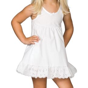 Proudly Made In The USA- I.C. Collections Little Girls White Slip Above the Knee Small