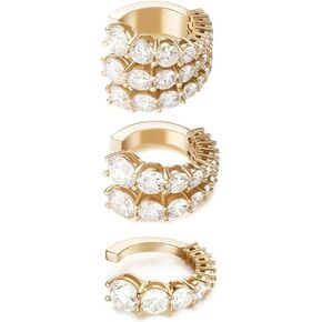 Cubic Zirconia Ear Cuff Earrings Set for Women Non Piercing Gold Fashion Dainty Aesthetic Trendy Huggie Ear Clip on Cartilage C Earrings for Teen Girls 3pcs