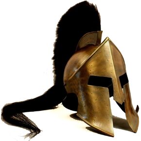 AnNafi® Greek Spartan Helmet | Medieval Roman 300 King Leonidas Movie Helmets + Liner| LARP SCA Cosplay Armor Replica Adult | Role Play Helm | Armour Costume & Headwear Accessories
