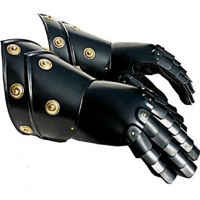 AnNafi® Armor Gauntlets Steel Gloves Armor Pair | Medieval Knight Costume| Warrior Metal Gauntlet