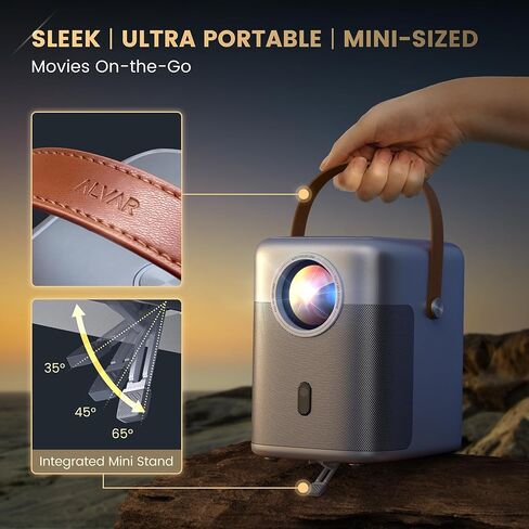 [2024 أحدث التركيز التلقائي وحجر الزاوية] جهاز عرض مزود بواي فاي 6 وبلوتوث 5.2، جهاز عرض خارجي محمول ALVAR 4K، ضوضاء منخفضة للغاية، مقاوم للغبار، تكبير 50%، 500 ANSI Native 1080P Proyector TV Stick PPT in Kuwait