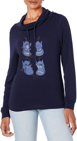 Disney Princesses Genie Faces Women's Cowl Neck Long Sleeve Knit Top in Saudi Arabia
