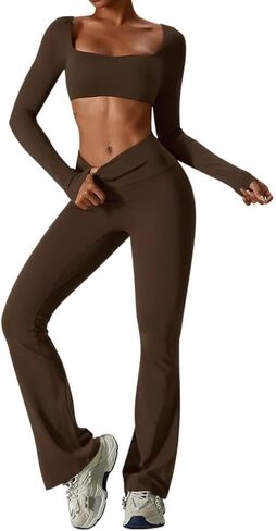 AP WARDROBE حمالة صدر ذات أكمام طويلة وياقة سكوب باللون البني in Kuwait