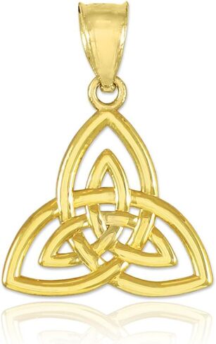 14k Gold Celtic Knot Charm Triquetra Pendant in Saudi Arabia