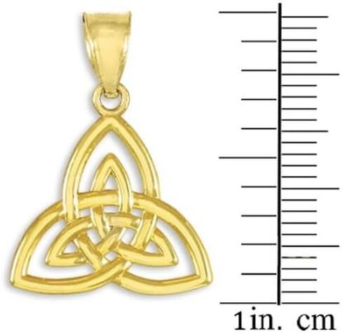 14k Gold Celtic Knot Charm Triquetra Pendant in Saudi Arabia