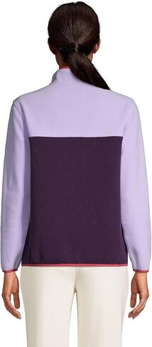 Lands' End Womens Snap Neck Heritage Fleece Pullover Blackberry/lavender Cloud Regular Medium in Saudi Arabia
