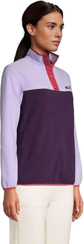 Lands' End Womens Snap Neck Heritage Fleece Pullover Blackberry/lavender Cloud Regular Medium in Saudi Arabia