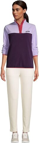 Lands' End Womens Snap Neck Heritage Fleece Pullover Blackberry/lavender Cloud Regular Medium in Saudi Arabia