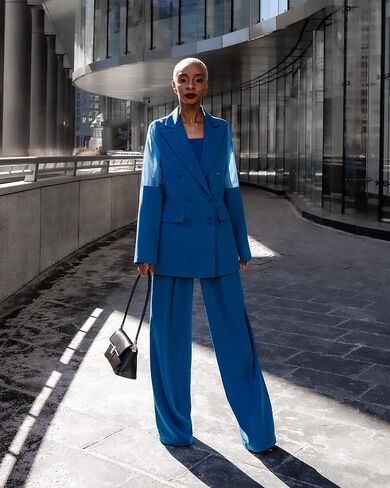 The Drop Women's Blue Sapphire Double Breasted Blazer by @signedblake in Saudi Arabia