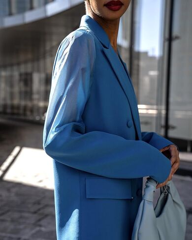 The Drop Women's Blue Sapphire Double Breasted Blazer by @signedblake in Saudi Arabia