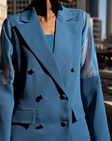 The Drop Women's Blue Sapphire Double Breasted Blazer by @signedblake in Saudi Arabia