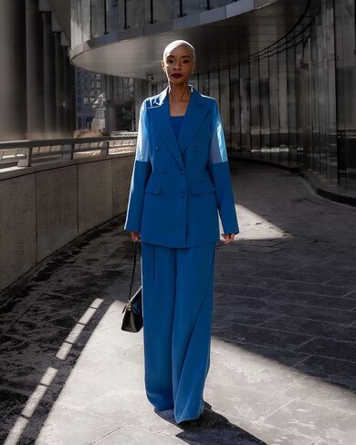 The Drop Women's Blue Sapphire Double Breasted Blazer by @signedblake in Saudi Arabia