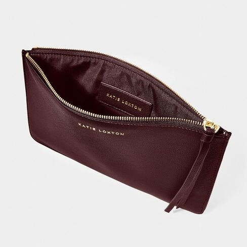 Katie Loxton Isla Womens Medium Vegan Leather Clutch Purse Pouch Plum, Plum, 9.5 x 6.5 x 0.25 inches in Kuwait