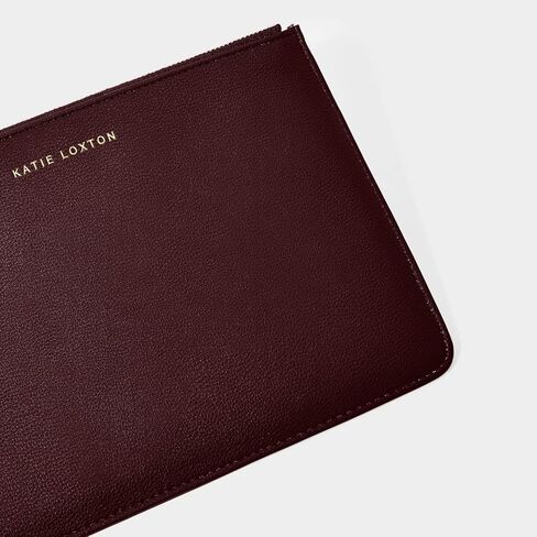 Katie Loxton Isla Womens Medium Vegan Leather Clutch Purse Pouch Plum, Plum, 9.5 x 6.5 x 0.25 inches in Kuwait