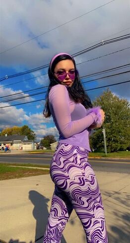 سروال واسع للنساء من ريف - سروال ضيق واسع الساق بنمط السبعينيات، ملابس ديسكو فيستيفال بخصر مرتفع in Kuwait