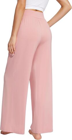 WiWi Women's Wide Leg Palazzo Lounge Pants Lightweight Loose Sweatpants Comfy Sleep Bottoms with Pockets S-XXL in Saudi Arabia