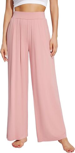 WiWi Women's Wide Leg Palazzo Lounge Pants Lightweight Loose Sweatpants Comfy Sleep Bottoms with Pockets S-XXL in Saudi Arabia