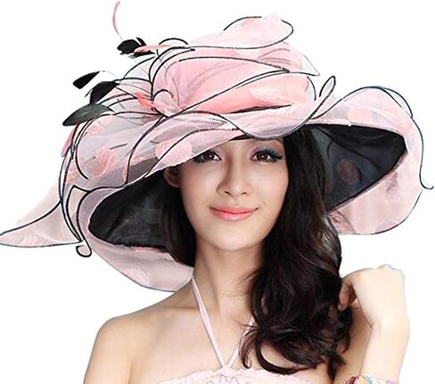 قبعات سباق الشابات لشهر يونيو، قبعة الأورجانزا ذات الريش الكشكشة in Kuwait