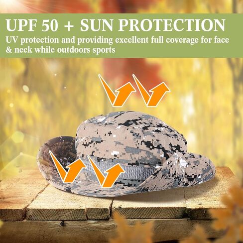 ليوموي 12 قطعة من قبعات بوني بالجملة 12 زوجًا من اكمام الذراع، قبعة بوني عسكرية مموهة للمشي لمسافات طويلة والسفاري والصيد والشاطئ وركوب القوارب والعمل في الهواء الطلق للرجال والنساء in Kuwait