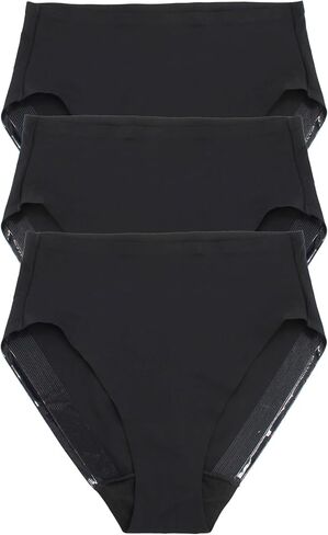 TC Women’s 3-Pack Microfiber Hi-Cut Brief Panties with Stay-Put Edge| No Show, No Ride Up | Everyday Confidence and Comfort in Saudi Arabia