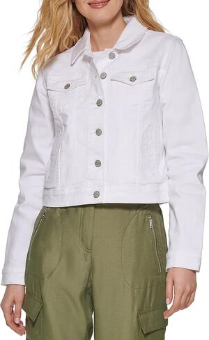DKNY Women's Denim Cropped Button Up Jacket in Saudi Arabia