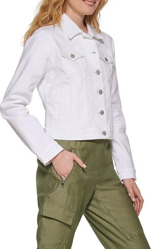 DKNY Women's Denim Cropped Button Up Jacket in Saudi Arabia