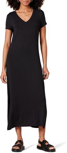Amazon Essentials Women's Jersey V-Neck Short Sleeve Midi Length Dress in Saudi Arabia