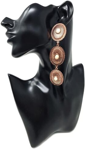 Emulily Western Concho انخفاض الأقراط المتدلية Boho Western Flower in Kuwait