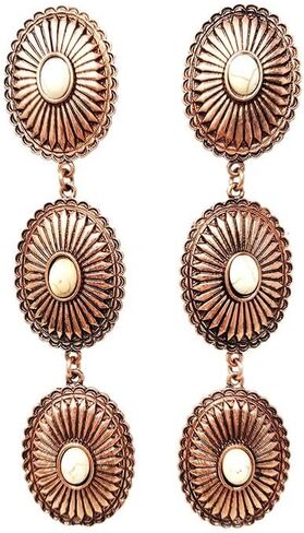 Emulily Western Concho انخفاض الأقراط المتدلية Boho Western Flower in Kuwait