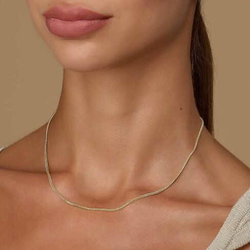 PORI JEWELERS 14K Yellow Gold 1.5mm Franco Square Box Chain Necklace - Lobster Clasp- Multiple Size Available in Saudi Arabia