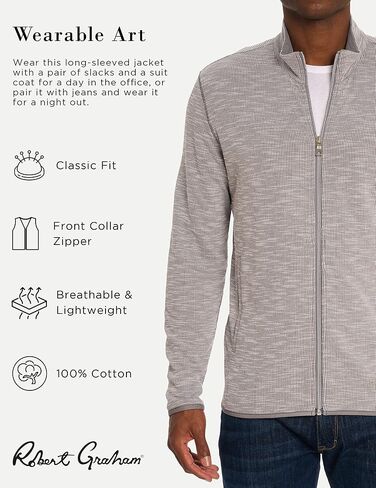 Robert Graham Men's Kobra Long-Sleeve Zip-up Sweater in Saudi Arabia