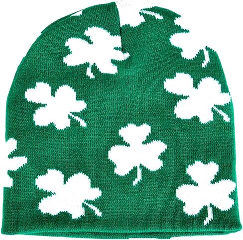 ThatsRad St. Patricks Day Knit Beanie Hat Cap Shamrock Irish Drinking Green in Kuwait