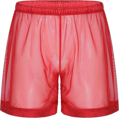 Men's Mesh See-Through Loose Lounge Boxer Shorts Underwear Summer Beachwear in Saudi Arabia