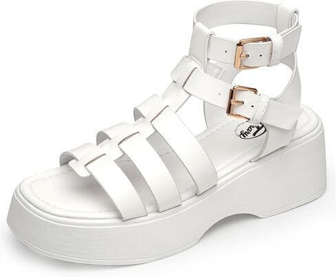 Trary Women's Platform Sandals - Open-Toe Wedge Espadrilles with Buckle Ankle Strap, Flatform Summer Beach Sandal for Casual Wear in Saudi Arabia