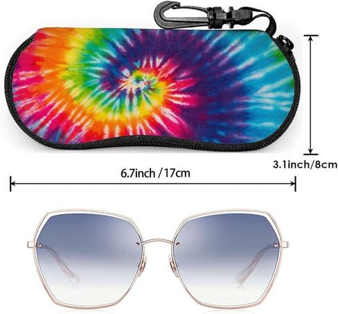 حافظة نظارات ناعمة مع حلقة تسلق، نظارات شمسية محمولة خفيفة للغاية وسحاب من النيوبرين للنساء والرجال in Kuwait